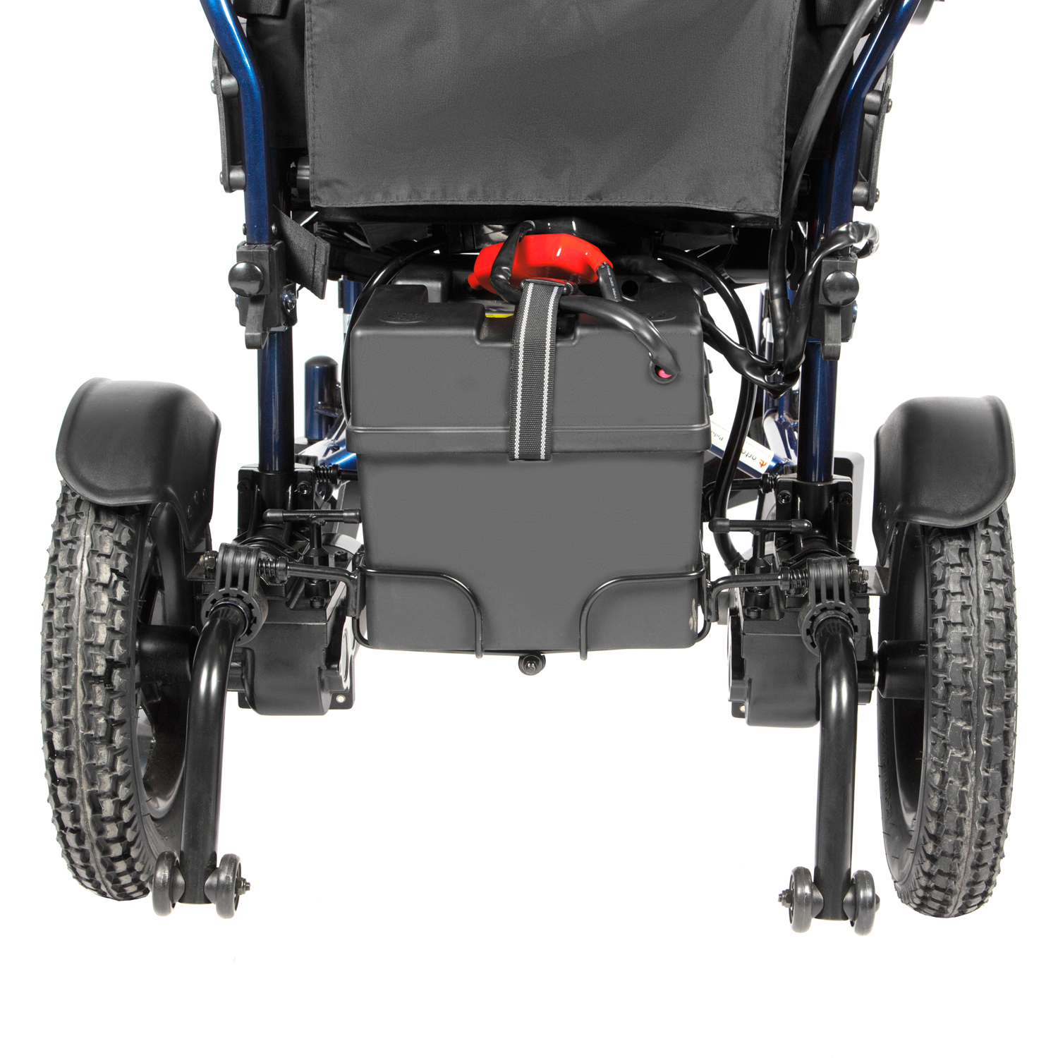 Кресло-коляска инвалидная ORTONICA Pulse 120 с электроприводом (2х36Ah), до 125кг (цельно-литые шины, ширина сиденья 45,5см) - 15